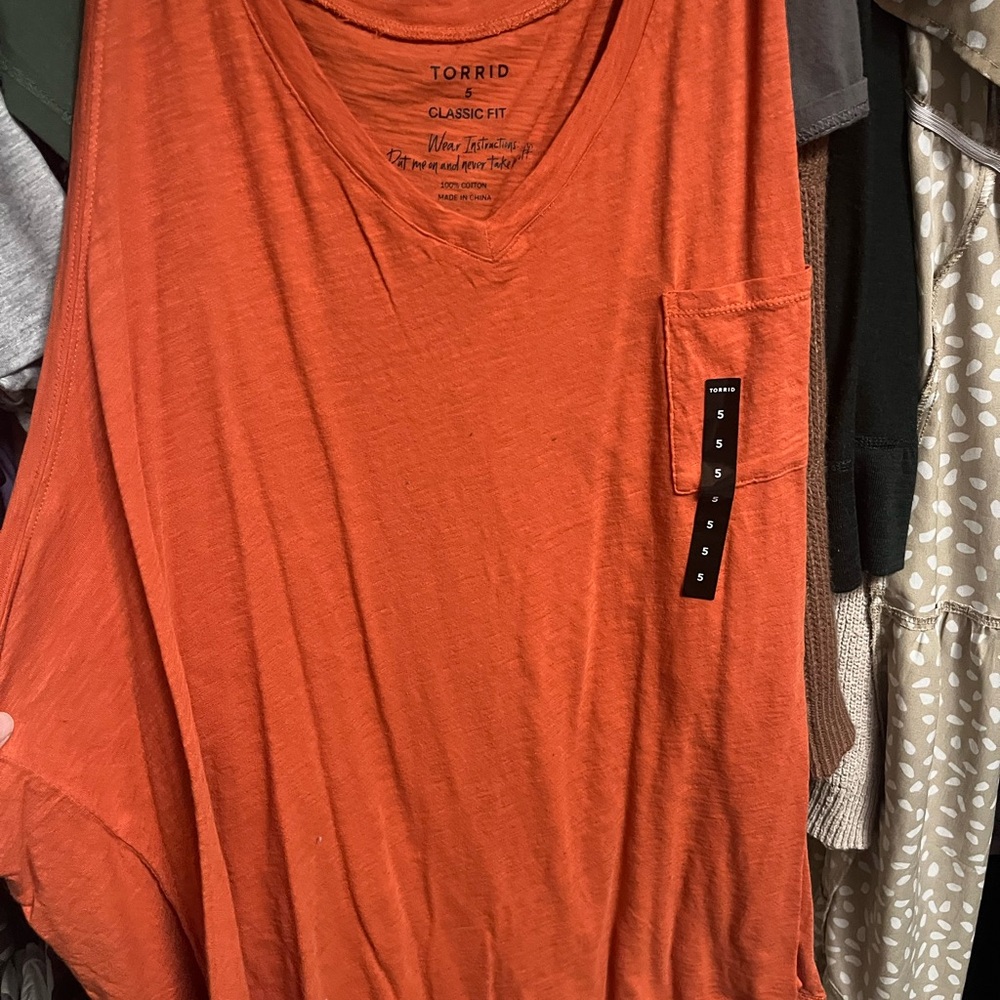 Torrid Orange V-Neck Top